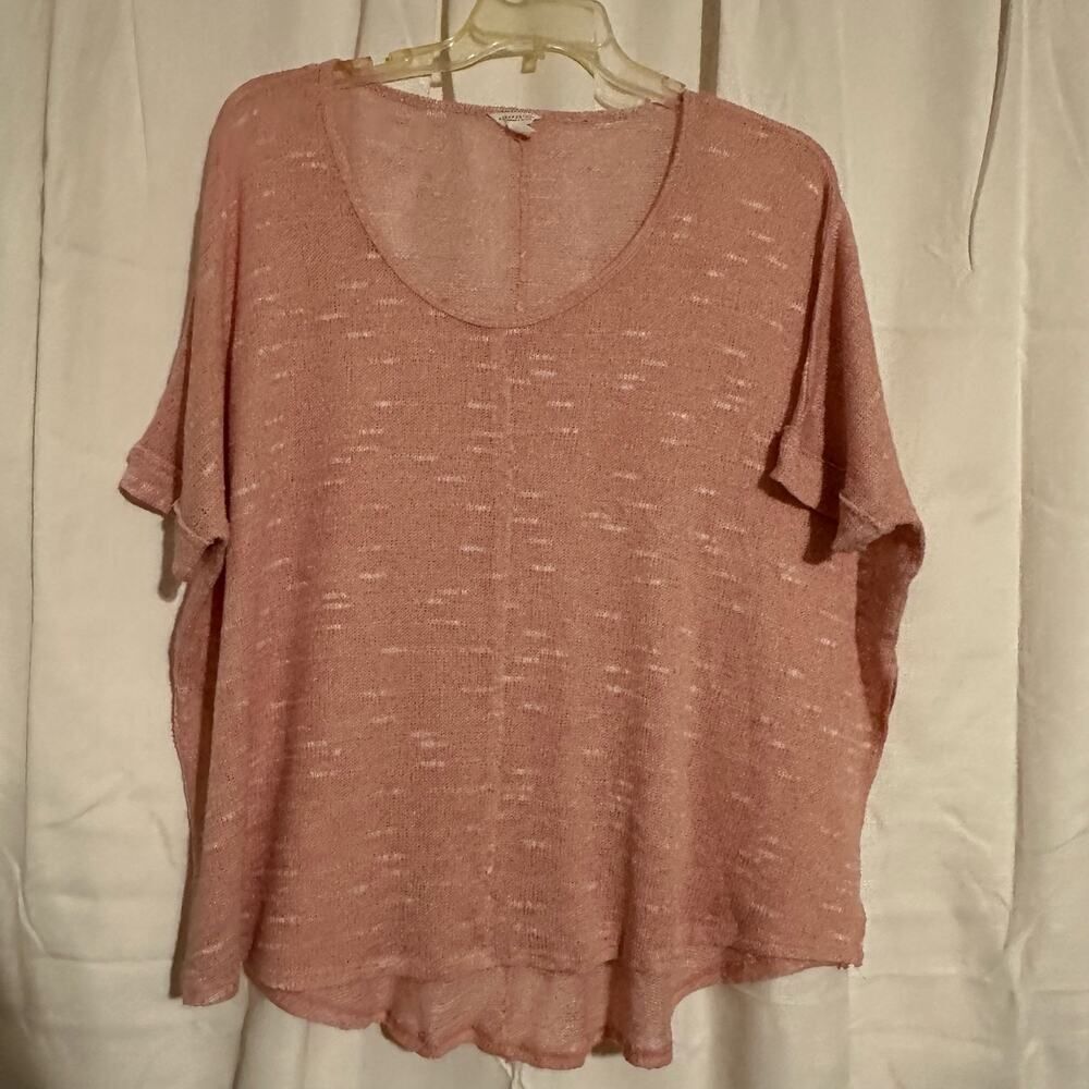 Aeropostale Pink Knit Short Sleeved Tunic Sweater Size XL